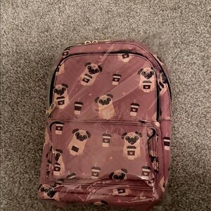 Pug Print Pink Mini Backpack